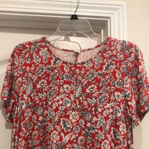 Pink and blue floral dress